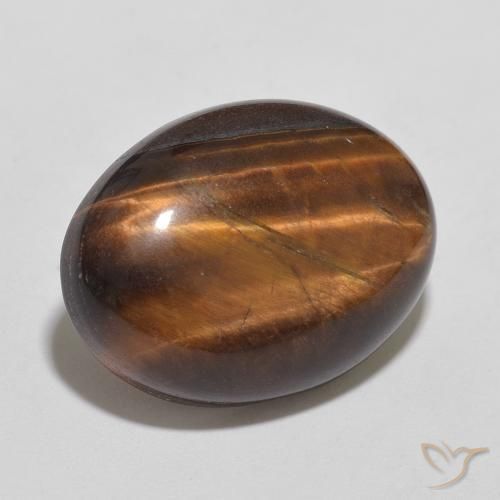 Ojo de Tigre Marrón canela natural de 10.43 ct, Ovalada, Opaco