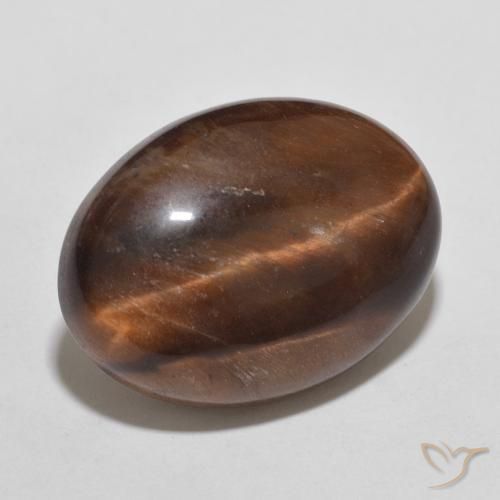 Ojo de Tigre Marrón rojizo natural de 10.01 ct, Ovalada, Opaco