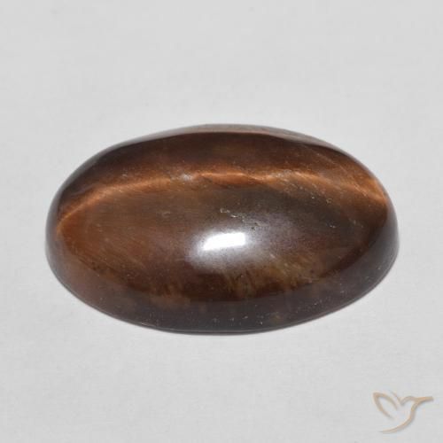 Ojo de Tigre Marrón rojizo natural de 10.01 ct, Ovalada, Opaco