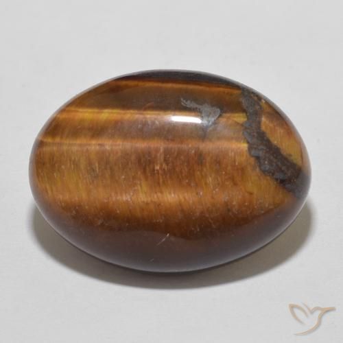 11.39ct Natural Marrón cálido Ojo de Tigre, Ovalada, Opaco