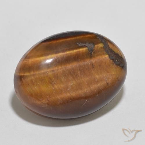 Ojo de Tigre Marrón cálido natural de 11.39 ct, Ovalada, Opaco