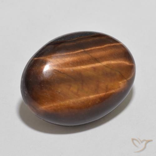 Ojo de Tigre Marrón rojizo natural de 9.78 ct, Ovalada, Opaco