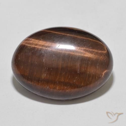 10.52ct Natural Marrón cálido Ojo de Tigre, Ovalada, Opaco