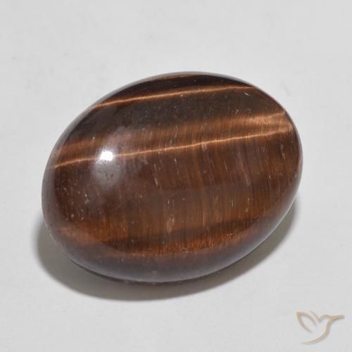 Ojo de Tigre Marrón cálido natural de 10.52 ct, Ovalada, Opaco