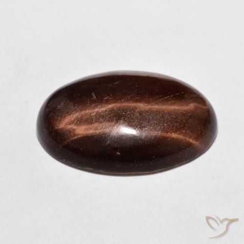 Ojo de Tigre Marrón rojizo natural de 9.08 ct, Ovalada, Opaco