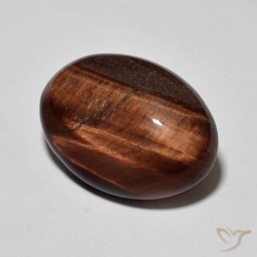 Ojo de Tigre Marrón jengibre natural de 9.88 ct, Ovalada, Opaco