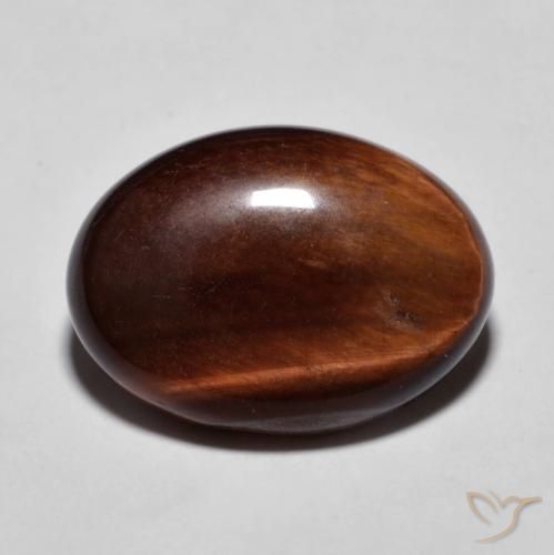 10.42ct Natural Medium Dark-Brown Ojo de Tigre, Ovalada, Opaco