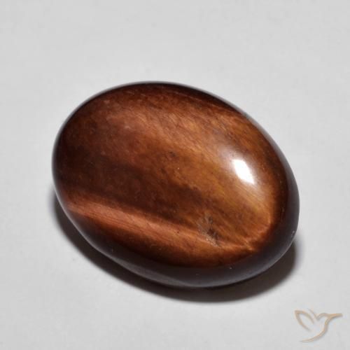 Ojo de Tigre Medium Dark-Brown natural de 10.42 ct, Ovalada, Opaco