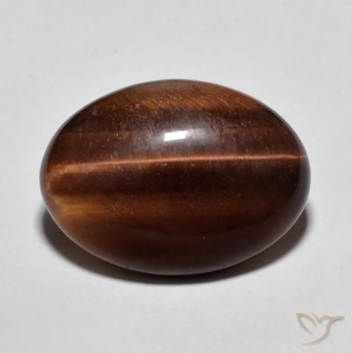 8.96ct Natural Marrón jengibre Ojo de Tigre, Ovalada, Opaco