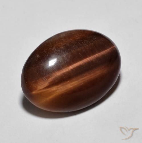 Ojo de Tigre Marrón jengibre natural de 8.96 ct, Ovalada, Opaco