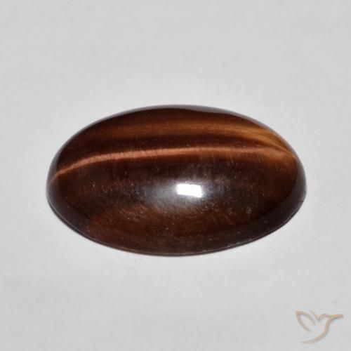 Ojo de Tigre Marrón jengibre natural de 8.96 ct, Ovalada, Opaco