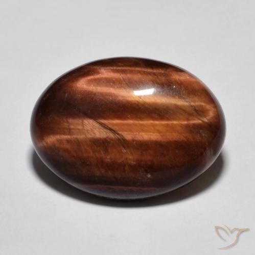9.67ct Natural Marrón jengibre Ojo de Tigre, Ovalada, Opaco