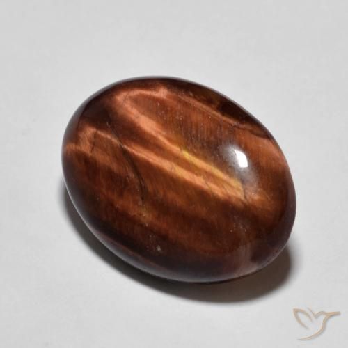 Ojo de Tigre Marrón jengibre natural de 9.67 ct, Ovalada, Opaco