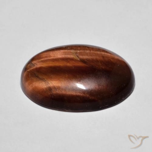 Ojo de Tigre Marrón jengibre natural de 9.67 ct, Ovalada, Opaco