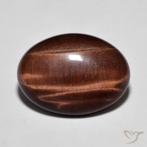 9.58ct Natural Marrón jengibre Ojo de Tigre, Ovalada, Opaco