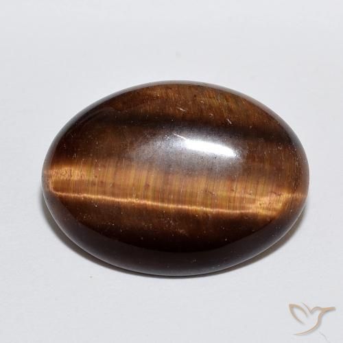 8.89ct Natural Marrón canela intenso Ojo de Tigre, Ovalada, Opaco