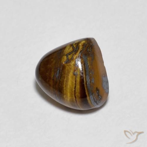 Ojo de Tigre Marrón cálido natural de 0.87 ct, En forma de pera, Opaco