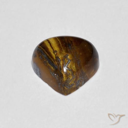 Ojo de Tigre Marrón cálido natural de 0.87 ct, En forma de pera, Opaco