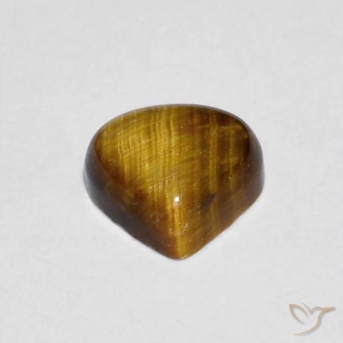 Ojo de Tigre Marrón cálido natural de 0.74 ct, En forma de pera, Opaco