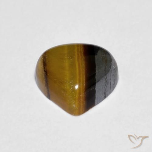 Ojo de Tigre Marrón amarillento natural de 1.00 ct, En forma de pera, Opaco