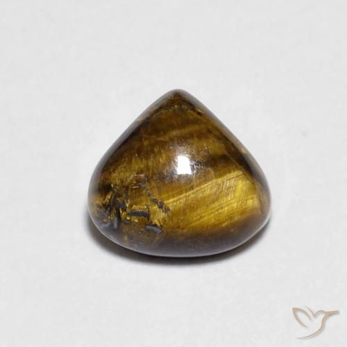0.84ct Natural Marrón dorado Ojo de Tigre, En forma de pera, Opaco