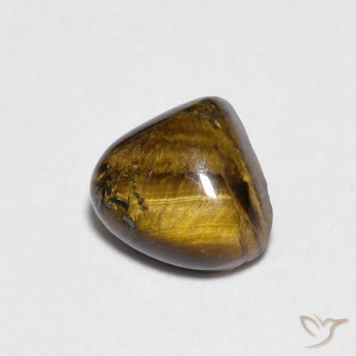 Ojo de Tigre Marrón dorado natural de 0.84 ct, En forma de pera, Opaco