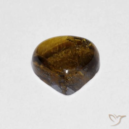 Ojo de Tigre Marrón dorado natural de 0.84 ct, En forma de pera, Opaco