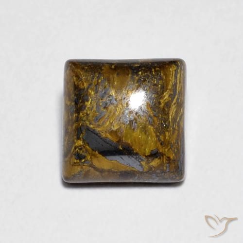 1.46ct Natural Medium Light-Brown Ojo de Tigre, Cuadrado, Opaco