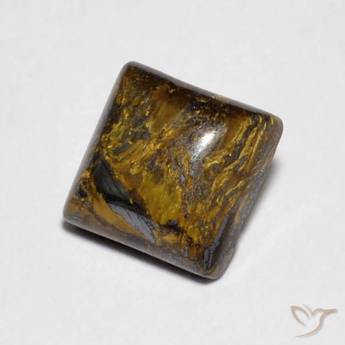 Ojo de Tigre Medium Light-Brown natural de 1.46 ct, Cuadrado, Opaco