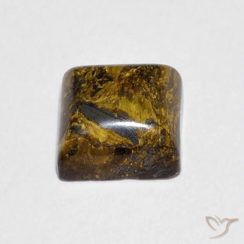 Ojo de Tigre Medium Light-Brown natural de 1.46 ct, Cuadrado, Opaco