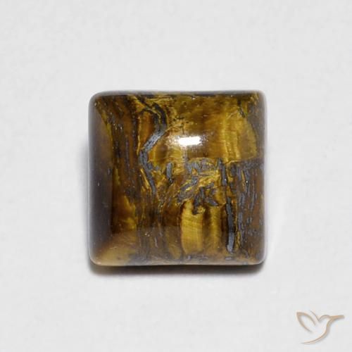 1.36ct Natural Medium Light-Brown Ojo de Tigre, Cuadrado, Opaco