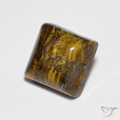 Ojo de Tigre Medium Light-Brown natural de 1.36 ct, Cuadrado, Opaco