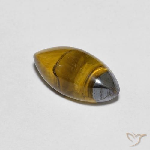 Ojo de Tigre Marrón cálido natural de 1.96 ct, Marquesa, Opaco