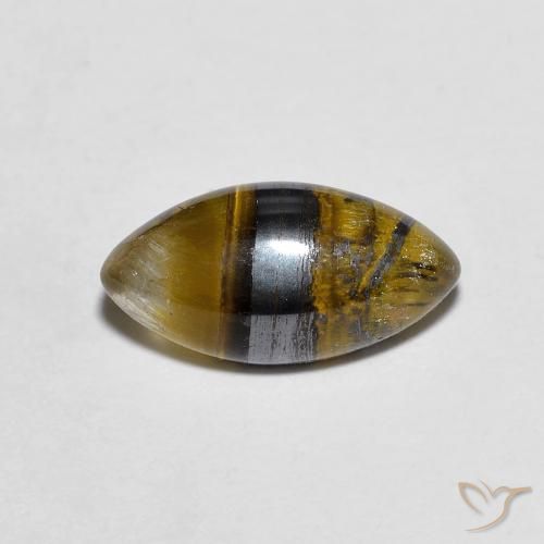 2.29ct Natural Medium Light-Brown Ojo de Tigre, Marquesa, Opaco