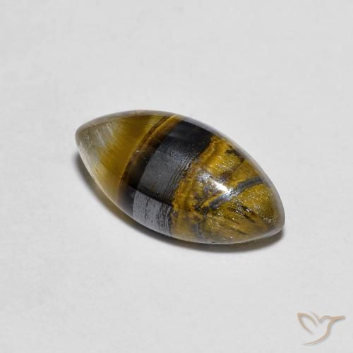 Ojo de Tigre Medium Light-Brown natural de 2.29 ct, Marquesa, Opaco