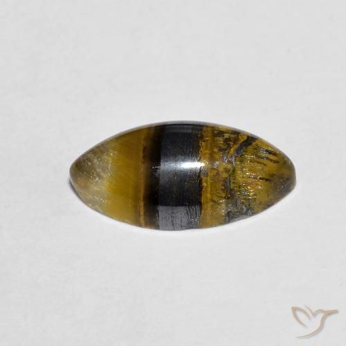Ojo de Tigre Medium Light-Brown natural de 2.29 ct, Marquesa, Opaco