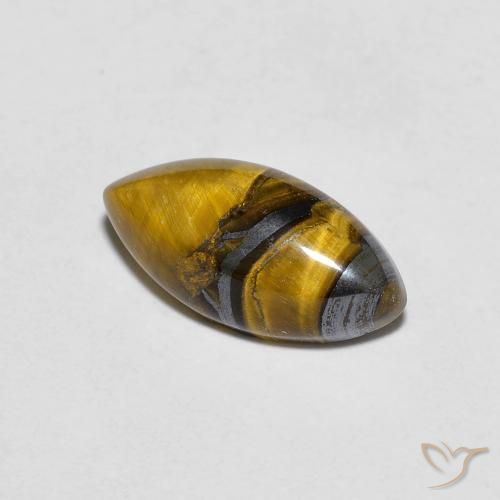 2.04ct Natural Marrón dorado Ojo de Tigre, Marquesa, Opaco