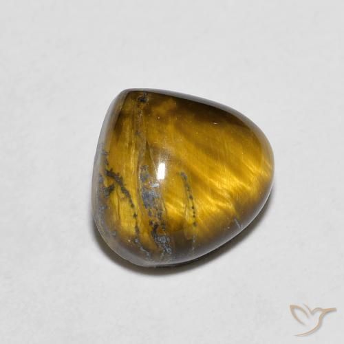 Ojo de Tigre Marrón cálido natural de 1.98 ct, En forma de pera, Opaco