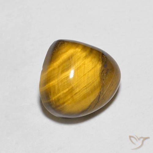 Ojo de Tigre Marrón amarillento natural de 1.89 ct, En forma de pera, Opaco