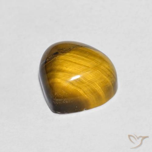 Ojo de Tigre Marrón amarillento natural de 1.89 ct, En forma de pera, Opaco