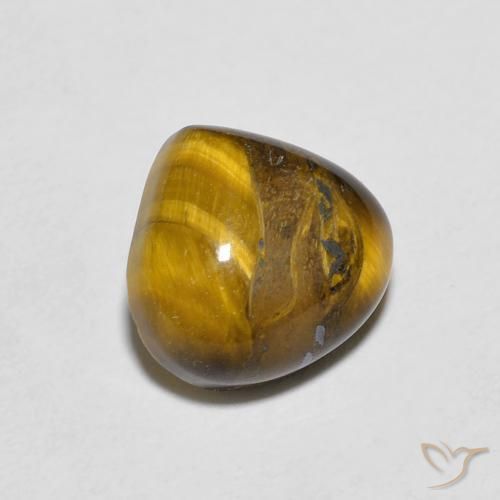 Ojo de Tigre Marrón dorado natural de 2.00 ct, En forma de pera, Opaco