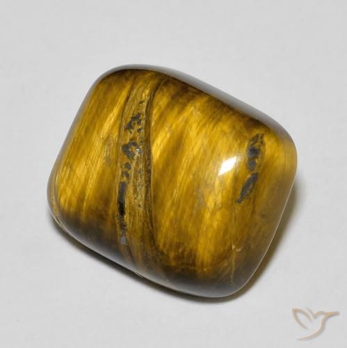Ojo de Tigre Marrón dorado natural de 8.96 ct, Forma Cojín, Opaco