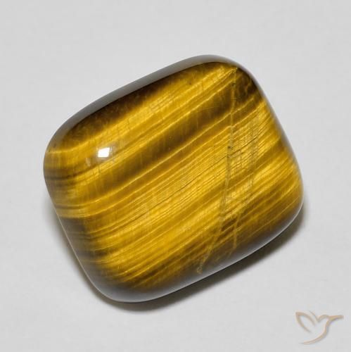 Ojo de Tigre Marrón medio natural de 8.41 ct, Forma Cojín, Opaco