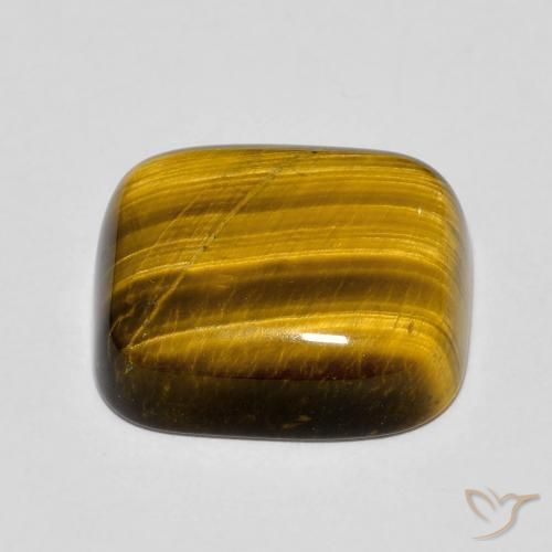 Ojo de Tigre Marrón medio natural de 8.41 ct, Forma Cojín, Opaco