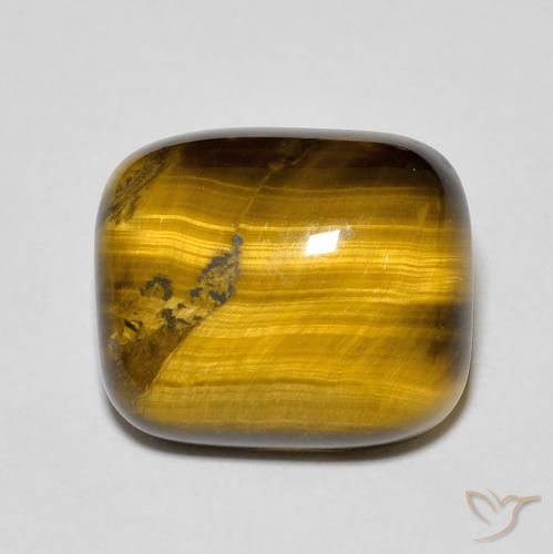 8.86ct Natural Marrón dorado Ojo de Tigre, Forma Cojín, Opaco