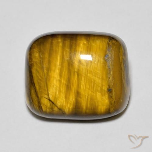 8.50ct Natural Marrón dorado Ojo de Tigre, Forma Cojín, Opaco