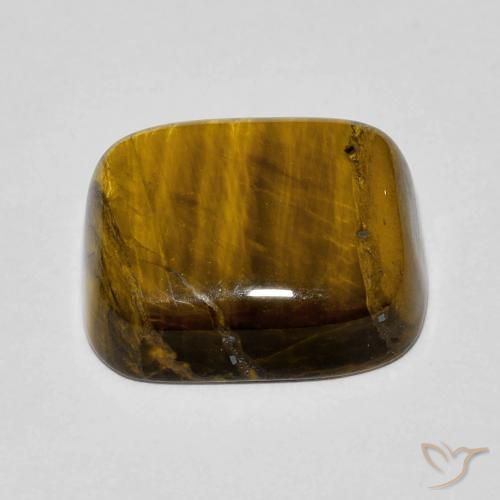 Ojo de Tigre Marrón dorado natural de 8.50 ct, Forma Cojín, Opaco