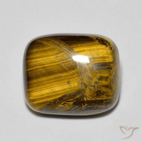 9.33ct Natural Marrón amarillento Ojo de Tigre, Forma Cojín, Opaco