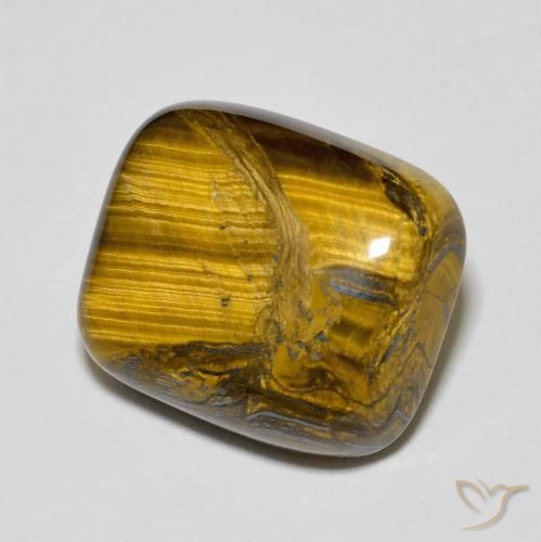 Ojo de Tigre Marrón amarillento natural de 9.33 ct, Forma Cojín, Opaco