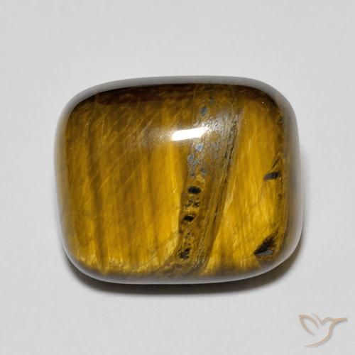 Ojo de Tigre Marrón cálido natural de 9.01 ct, Forma Cojín, Opaco